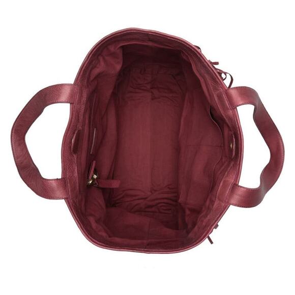 New FRYE Vivian Leather Large Boho Perforated and Whipstitched Fringe Tote Bag - Picture 4 of 11